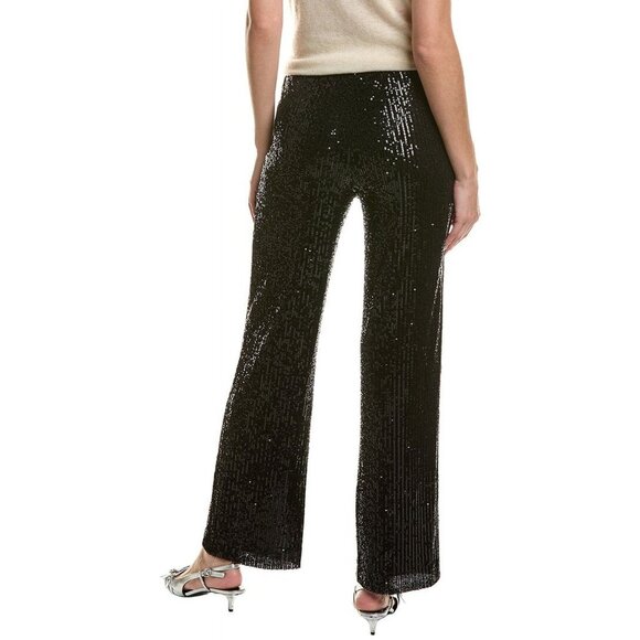 Anne Klein Womens Sequined Wide Leg Pants Black Size XL - Picture 2 of 2